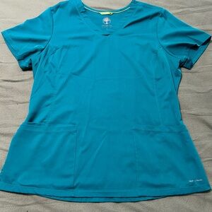 Teal Healing Hands Scrub Top